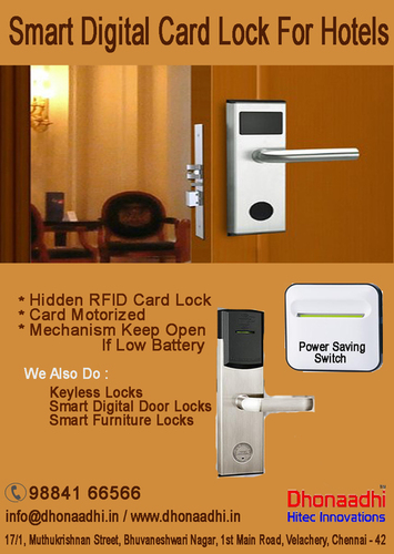 Digital Door Lock With Power Saving Switch For Hotels By DHONAADHI HITEC INNOVATIONS