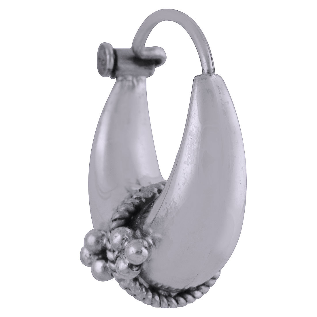 BEAUTIFUL HAND WORK PLAIN 925 STERLING SOLID SILVER BALI EARRINGS