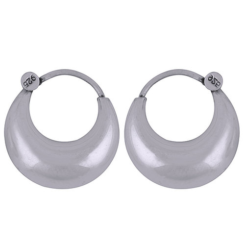PLAIN 925 STERLING SOLID SILVER BALI EARRINGS