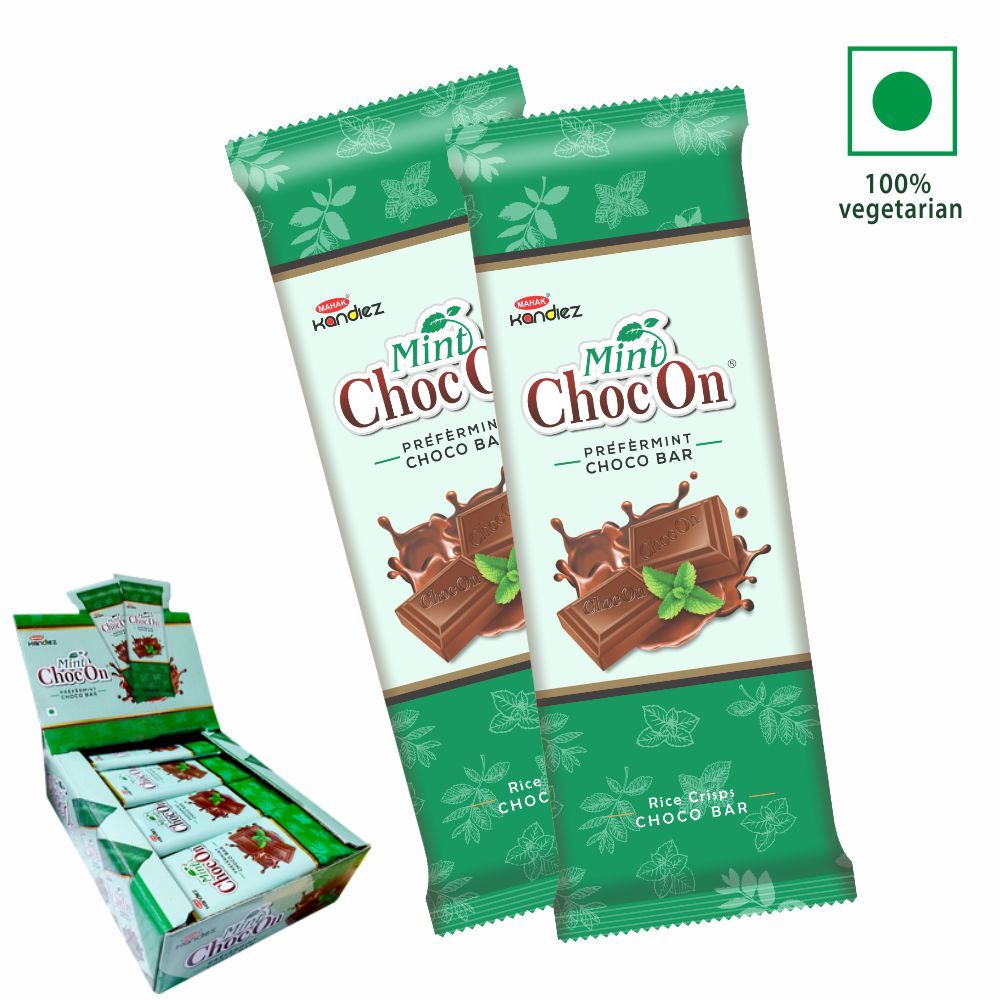 Mahak Kandiez Mint ChocOn Prefermint ChocoBar | Pack of 24 PCS