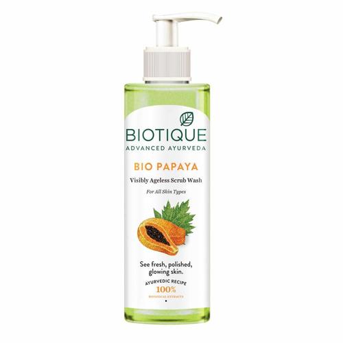 Biotique Papaya Scrub Wash, Transparent - 200 ml