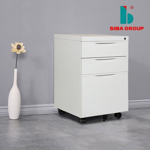 Machine Made Hot Sale 3 Drawer Steel Office Use White Metal File Storage Mobile Pedestal Cabinet