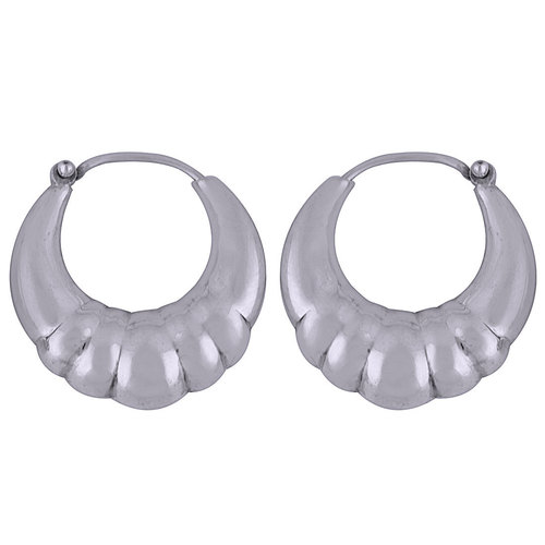 BEAUTIFUL EMBOSSED PLAIN 925 STERLING SOLID SILVER BALI EARRINGS