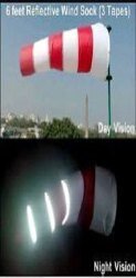Red And White Windsock With 5 Reflective