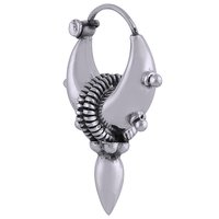 TEMPLE BALI DROP PLAIN 925 STERLING SOLID SILVER BALI EARRINGS