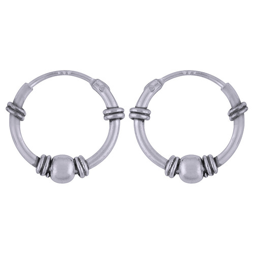 BEAUTIFUL HAND WORK PLAIN 925 STERLING SOLID SILVER BALI EARRINGS