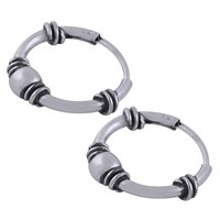 BEAUTIFUL HAND WORK PLAIN 925 STERLING SOLID SILVER BALI EARRINGS