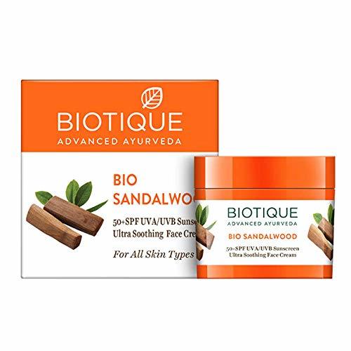 Biotique Bio Sandalwood Face And Body Sun Cream Spf 50 Uva/Uvb Sunscreen - 50G Age Group: Adults