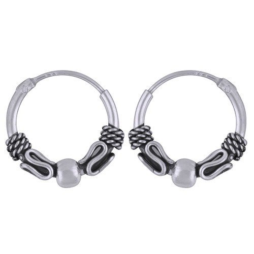 BEAUTIFUL HAND WORK PLAIN 925 STERLING SOLID SILVER BALI EARRINGS