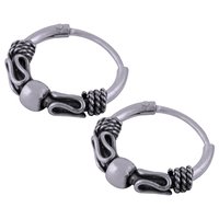 BEAUTIFUL HAND WORK PLAIN 925 STERLING SOLID SILVER BALI EARRINGS