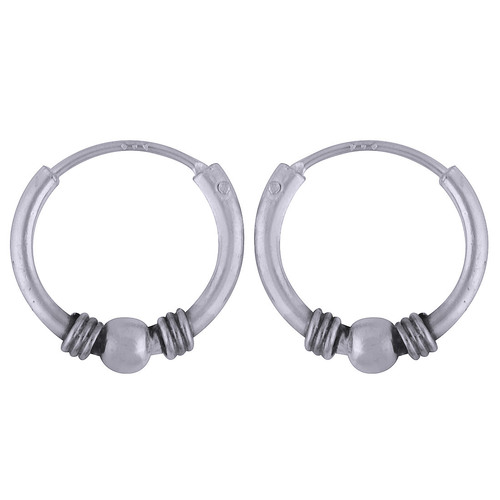 BEAUTIFUL HAND WORK PLAIN 925 STERLING SOLID SILVER BALI EARRINGS