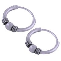BEAUTIFUL HAND WORK PLAIN 925 STERLING SOLID SILVER BALI EARRINGS