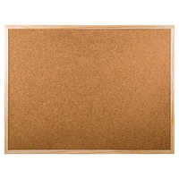 Wooden Cork Pin Board - 18" X 24" Rectangular, Beige Color, Non-magnetic Design