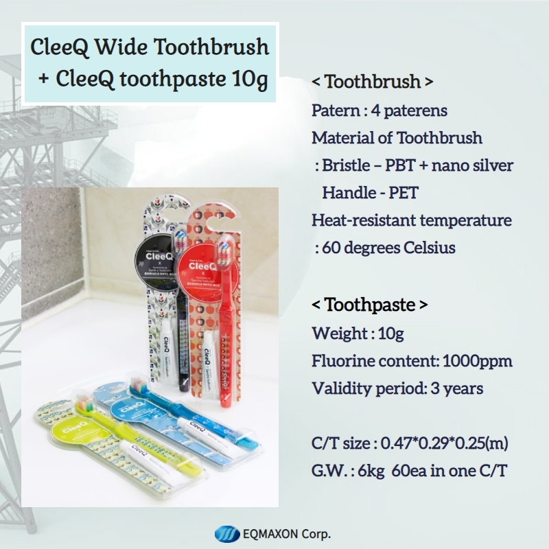 CleeQ Wide Toothbrush - CleeQ toothpaste 10g