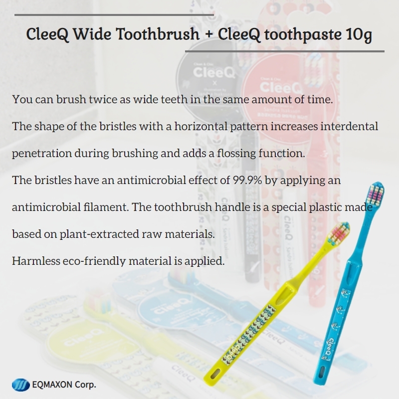 CleeQ Wide Toothbrush - CleeQ toothpaste 10g