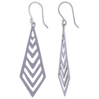 KITE SHAPE PATTERN PLAIN 925 STERLING SOLID SILVER EARRINGS