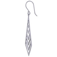 KITE SHAPE PATTERN PLAIN 925 STERLING SOLID SILVER EARRINGS