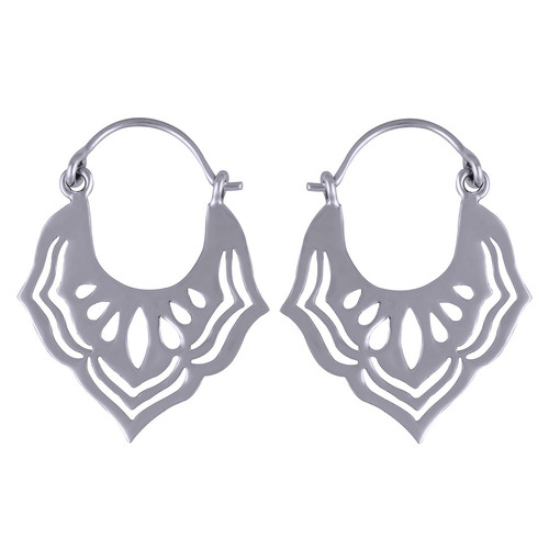 HANDCARFTED FLIGREE PLAIN 925 STERLING SOLID SILVER EARRINGS