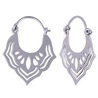 HANDCARFTED FLIGREE PLAIN 925 STERLING SOLID SILVER EARRINGS