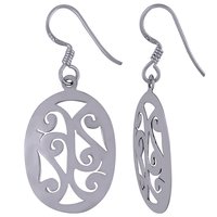 HANDCARFTED FLIGREE PLAIN 925 STERLING SOLID SILVER EARRINGS
