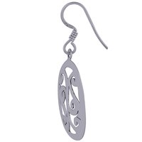 HANDCARFTED FLIGREE PLAIN 925 STERLING SOLID SILVER EARRINGS