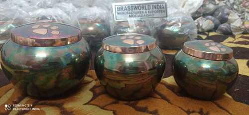 Raku Odyssey Brass Cremation Pet Urn