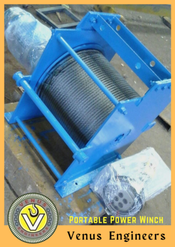 Portable Power Winch Machine - Color: Blue