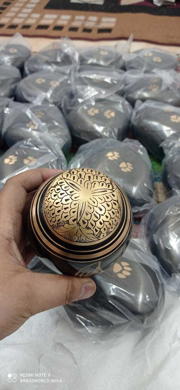 CAT HEAD ENGRAVED BRASS PET URN FUNERAL SUPPLIES