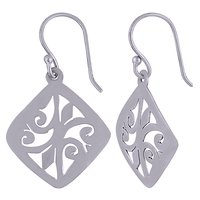 HANDCARFTED FLIGREE PLAIN 925 STERLING SOLID SILVER EARRINGS