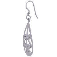 HANDCARFTED FLIGREE PLAIN 925 STERLING SOLID SILVER EARRINGS