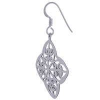 HANDCARFTED FLIGREE PLAIN 925 STERLING SOLID SILVER EARRINGS