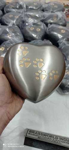 Brass Heart Cremation Urn Silver Funeral Supplies