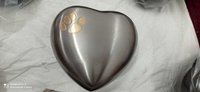 BRASS HEART CREMATION URN SILVER FUNERAL SUPPLIES