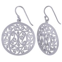 HANDCARFTED FLIGREE PLAIN 925 STERLING SOLID SILVER EARRINGS