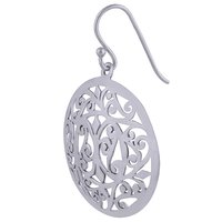 HANDCARFTED FLIGREE PLAIN 925 STERLING SOLID SILVER EARRINGS