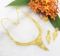 Traditional One Gram Gold Plated Forming Golden Choker Necklace/Jewelry Set   