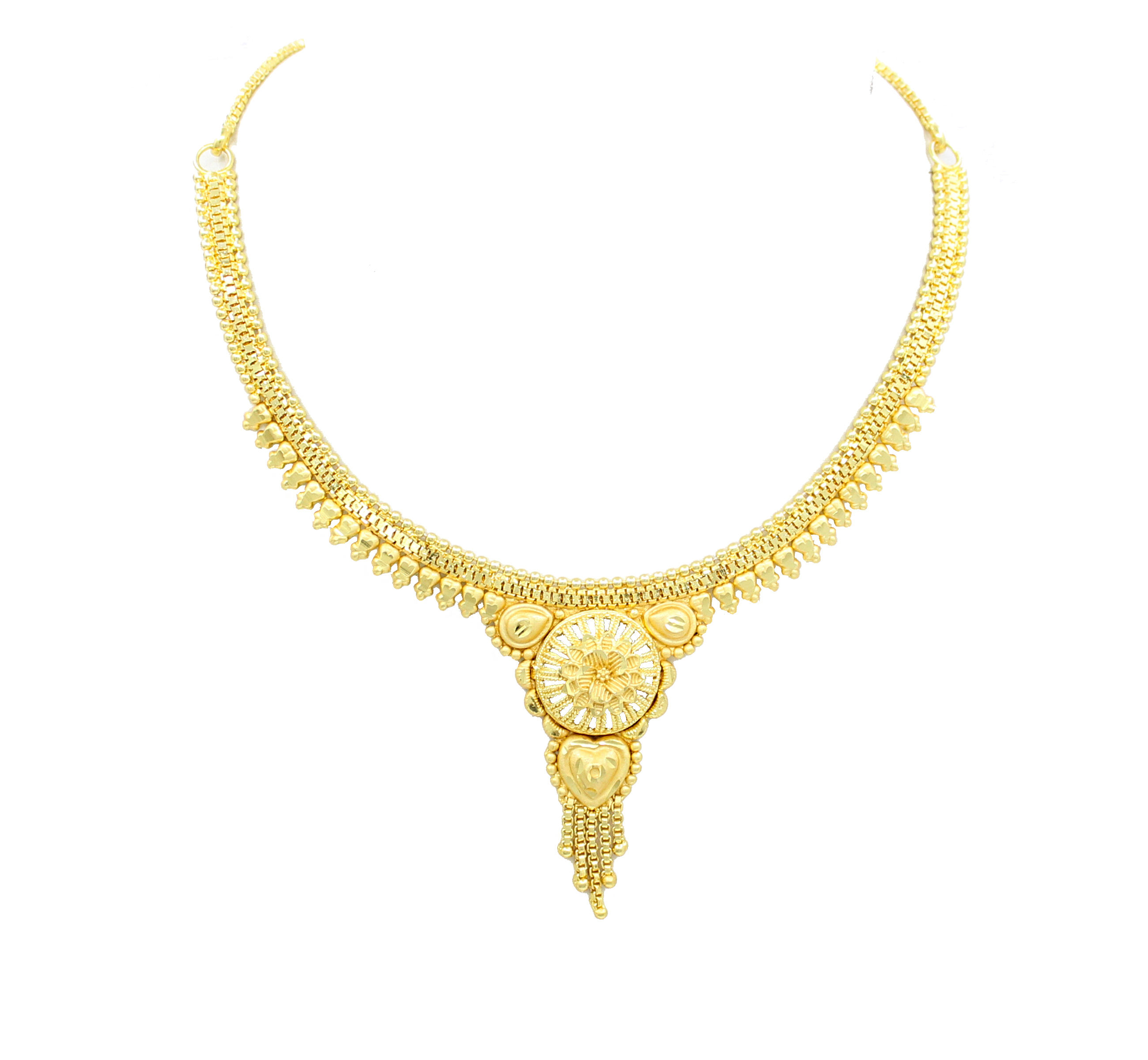 Traditional One Gram Gold Plated Forming Golden Choker Necklace/Jewelry Set   