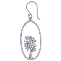 ROUND TREE FRAME PLAIN 925 STERLING SOLID SILVER EARRINGS
