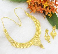 Gold Plated Forming Golden Choker Necklace Set