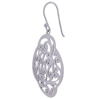 HANDCARFTED FLIGREE PLAIN 925 STERLING SOLID SILVER EARRINGS