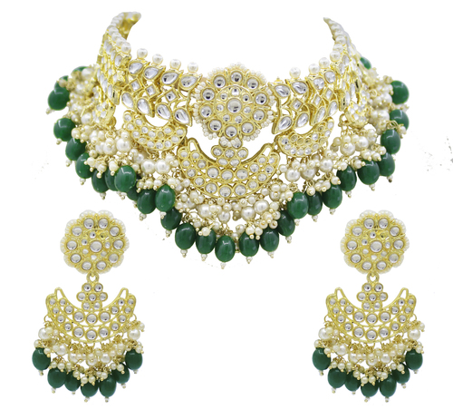 Glorious Design Green Color Kundan Gold 