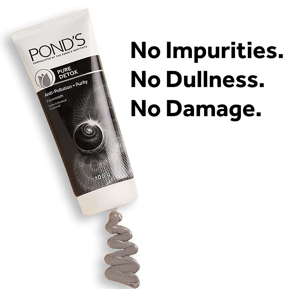 Ponds Pure Detox Anti-pollution Purity Face Wash With Activated Charcoal - 100g