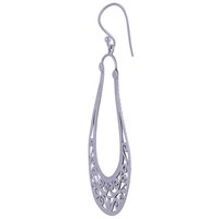 HANDCARFTED FLIGREE PLAIN 925 STERLING SOLID SILVER EARRINGS