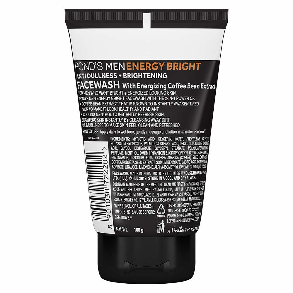 Ponds Mens Energy Bright Face Wash Coffee Beans Bright Skin - 100g