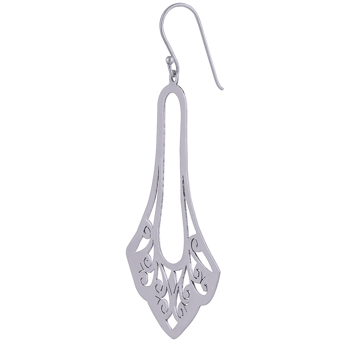 HANDCARFTED FLIGREE PLAIN 925 STERLING SOLID SILVER EARRINGS