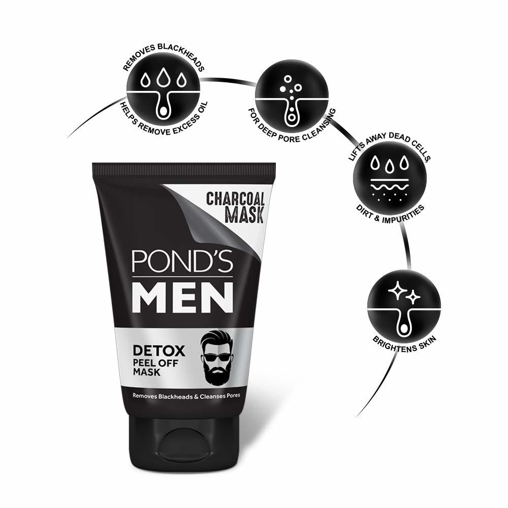 PONDS Men Charcoal Blackhead Removal Detox Peel Off Mask