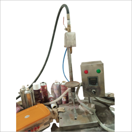 Electric semi automatic aerosol can gas filling machine