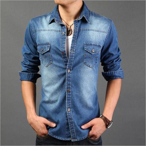 Mens Faded Denim Shirt