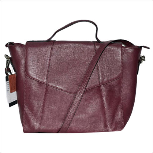 Handmade Natural Dry Milled Leather Maroon Handbag Gender: Women