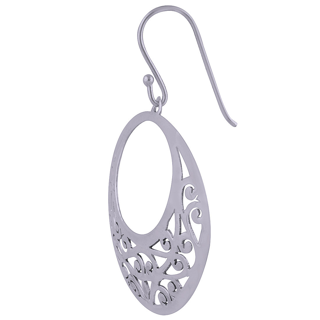 HANDCARFTED FLIGREE PLAIN 925 STERLING SOLID SILVER EARRINGS